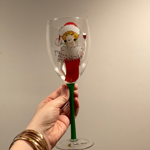 NIB Christmas Wine Glass set w/ festive cork - Picture 6 of 10